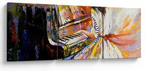Tablou - Femeia cântând la pian (cu ceas) (90x30 cm)