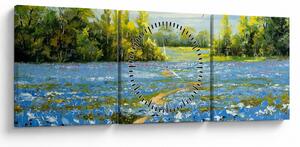Tablou - Drum de câmp, pictură în ulei (cu ceas) (90x30 cm)