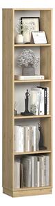 Biblioteca Adore Vargas, 5 Rafturi, Alb, 43x182x26 cm