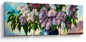 Tablou - Buchet de liliac (cu ceas) (90x30 cm)