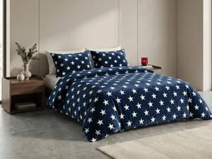 OFERTA Lenjerie cocolino WHITE STARS albastru inchis calitatea a II-a Dimensiune lenjerie de pat: 70 x 90 cm | 140 x 200 cm
