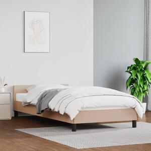 Cadru de pat cu tăblie, cappuccino, 90x200 cm, piele ecologică