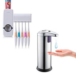 Dozator de sapun + Dozator pasta de dinti cu suport de periute