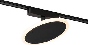 Spotlight modern negru pentru sistem de șine monofazat cu LED integrat - Magnetic Puk