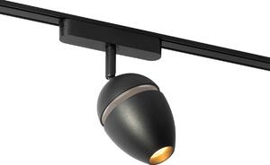 Spotlight modern negru pentru sistem de șine monofazat cu LED inclus - Magnetic Eggy