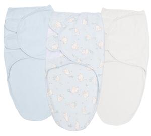 Set 3 sisteme de infasat reglabil din bumbac 0-3 luni Kidizi Elefun Blue, 100% bumbac, 0.5 tog