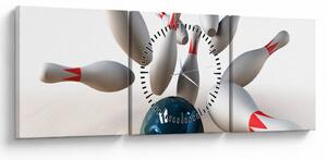Tablou - Bowling (cu ceas) (90x30 cm)