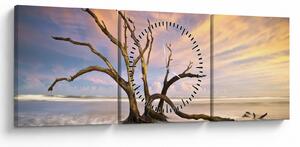 Tablou - Copacul în ocean (cu ceas) (90x30 cm)