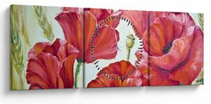 Tablou - Mac - flori (cu ceas) (90x30 cm)