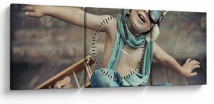 Tablou - Tânăr aviator (cu ceas) (90x30 cm)