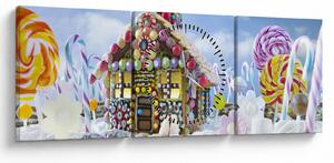 Tablou - Căsuță de turtă dulce (cu ceas) (90x30 cm)