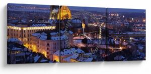 Tablou - Catedrala Sf. Peter și Paul, Brno, Republica Cehă (cu ceas) (90x30 cm)