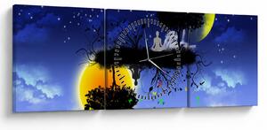 Tablou - Reflecția echilbrului (cu ceas) (90x30 cm)