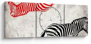 Tablou - Zebre (cu ceas) (90x30 cm)