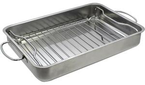 Elo 53434 Basic Tigaie de prăjit din oțelinoxidabil cu grătar 34 x 24 x 5,5 cm
