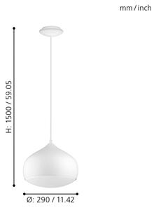 Eglo 98047 - Lustra LED RGBW reglabilă suspendată pe cablu COMBA-C LED/18W/230V BT