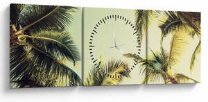 Tablou - Palmieri de cocos (cu ceas) (90x30 cm)