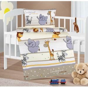 Bellatex Lenjerie de pat din bumbac pentru copiiAgáta Safari bej, 90 x 135 cm, 45 x 60 cm