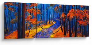 Tablou - Pădurea toamna (cu ceas) (90x30 cm)