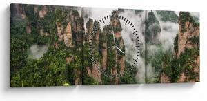 Tablou - Parcul Național Zhangjiajie, China (cu ceas) (90x30 cm)
