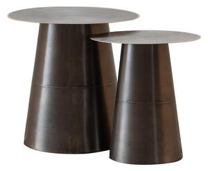 Set 2 masute laterale din metal, cu aspect vintage, Jiggy