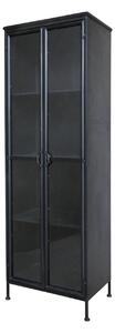 Vitrina din metal cu 2 usi si 3 rafturi, stil industrial