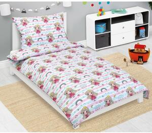 Lenjerie de pat din bumbac pentru copii Bellatex Junior Princess roz, 140 x 200, 70 x 90 cm