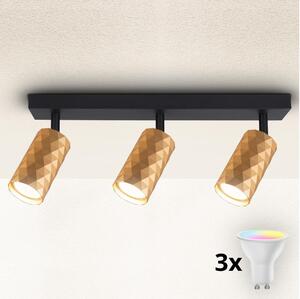 Brilagi - Spot LED RGBW reglabil SELE DIAMANT 3xGU10/4,8W/230V auriu