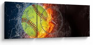 Tablou - Minge de tenis (cu ceas) (90x30 cm)