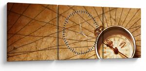 Tablou - Compas (cu ceas) (90x30 cm)