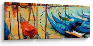 Tablou - Port în Veneția (cu ceas) (90x30 cm)