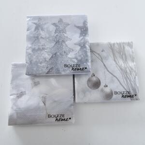 Servetele de hartie Silva Gri / Argintiu, Modele Asortate, 17 x 17 cm, 20 bucati