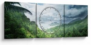 Tablou -Jungla din Seychelles (cu ceas) (90x30 cm)
