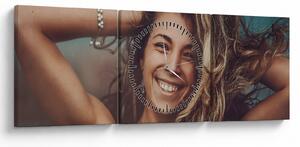 Tablou - Portretul unei femei tinere (cu ceas) (90x30 cm)