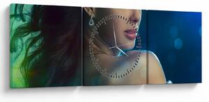 Tablou - Privirea unei femei tinere (cu ceas) (90x30 cm)