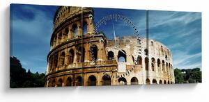 Tablou - Colosseum din Roma, Italia (cu ceas) (90x30 cm)