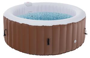 KONDELA Cada cu hidromasaj gonflabil, maro/alb, 2-4 pers., 800 l, KAMINO NEW TYP 1