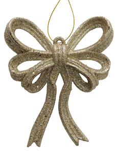 Set 2 ornamente pentru brad, din plastic Yva Auriu, L10xl1xH14