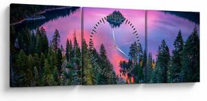 Tablou - Lacul Tahoe, Sierra Nevada, California, SUA (cu ceas) (90x30 cm)