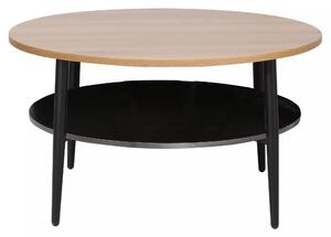 Masuta cafea ELLA A, stejar/negru mat, PAL/metal, 80x45 cm