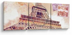 Tablou - Prriveliștea din Paris (cu ceas) (90x30 cm)