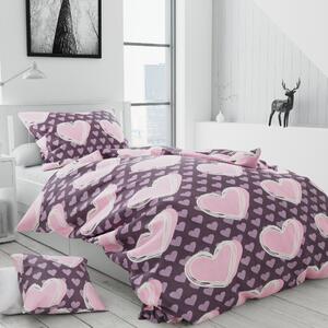 Lenjerie de pat din bumbac roz, KASUGA + fata de perna 40 x 40 cm gratuit Dimensiune lenjerie de pat: 70 x 90 cm | 140 x 220 cm
