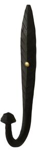 Cuier negru, din metal, cu agatatoare, model frunza, Ria