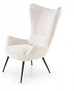 Fotoliu JUKON, crem/negru, stofa clasica/otel, 74x87x108 cm
