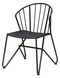Scaun dining negru din metal, Corolle