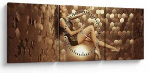 Tablou - Femeia în încăperea de aur (cu ceas) (90x30 cm)