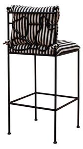 Scaun de bar cu dungi, din bumbac si metal, Abstract Springs