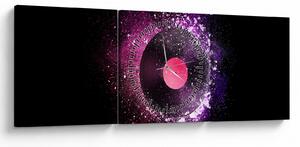 Tablou - Disc de vinil roz-violet (cu ceas) (90x30 cm)