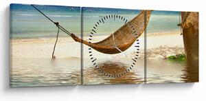Tablou - Relax la plajă (cu ceas) (90x30 cm)