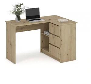Birou BEGA, stejar artisan, PAL laminat, 124x85x76 cm